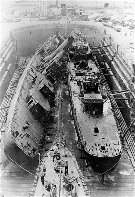 Cassin & Downes in drained drydock