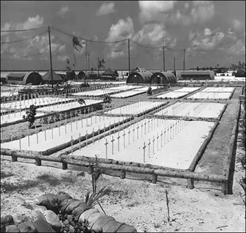 he largest of 37 American cemeteries at Tarawa, Gilbert Islands, Nov 1943; this cemetery was tended by US Navy Carpenter's Mate 2nd Class Jack Varnum