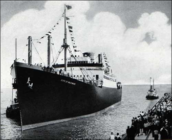 he S.S. City of Baltimore approaching the Landing Stage 